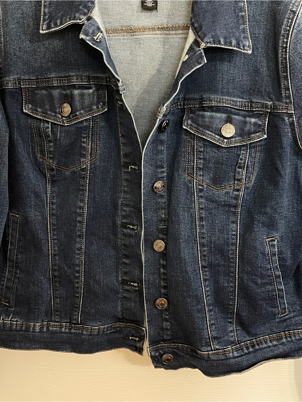 Nine West Stretch Dark Blue Denim Jean Jacket - Picture 3 of 7